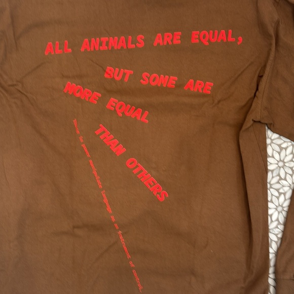 Men's Otto 958 Kiko Kostadinov Squealer LS Tee in Brown, Size M - Picture 3 of 7